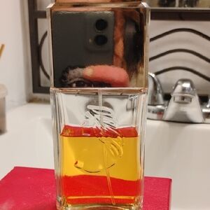 Gold and Red Glass Perfume Bottle
